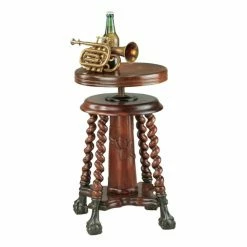 Promo 💯 Round End Tables & Side Tables Design Toscano The Gidley & Doyle Piano Stool/Table 💯