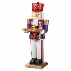 Discount 🔔 Oval End Tables & Side Tables Design Toscano Nutcracker Soldier Butler Holiday Pedestal Table 🌟