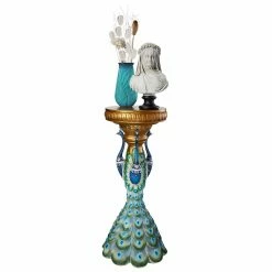 Promo 🔥 Round End Tables & Side Tables Design Toscano Great Ruler Peacock Sculptural Pedestal 😍