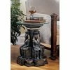 New ⌛ Round End Tables & Side Tables Design Toscano Ramses II Egyptian Sculptural Glass-Topped Table 💯