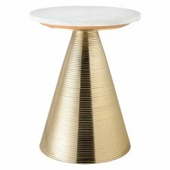 Outlet 🥰 Round End Tables & Side Tables TOV Furniture Tempo Marble Side Table ⌛