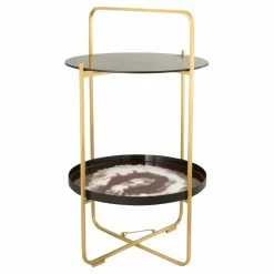 Best deal 💯 Round End Tables & Side Tables TOV Furniture Enamel Side Table With Shelf 🎁