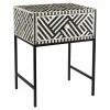 Best Sale ❤️ Rectangle End Tables & Side Tables TOV Furniture Noire Bone Inlay Side Table ⌛