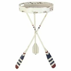 Brand new 🤩 Round End Tables & Side Tables DecMode Iron Oar Tray End Table 🎉