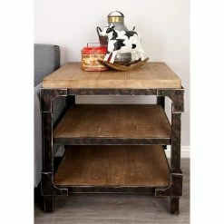 Cheapest 😉 Rectangle End Tables & Side Tables DecMode Industrial 3 Tiered Side Table 😉