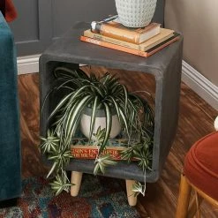 Budget 🤩 Square End Tables & Side Tables DecMode Contemporary Simple Fiberclay Square Accent Table 👍