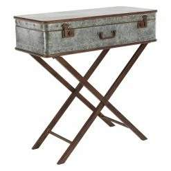 Cheap 🔥 Rectangle End Tables & Side Tables DecMode Rustic Iron Box On Stand End Table 🤩