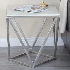 Top 10 ๐งจ Square End Tables & Side Tables DecMode Modern Marble Accent End Table โจ