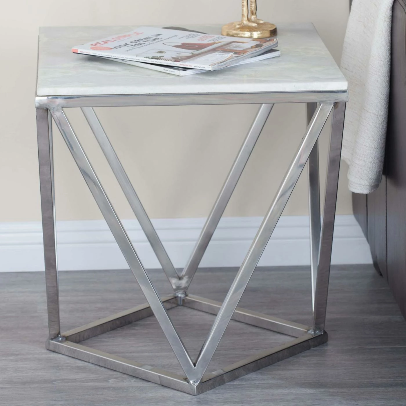 Top 10 ๐งจ Square End Tables & Side Tables DecMode Modern Marble Accent End Table โจ