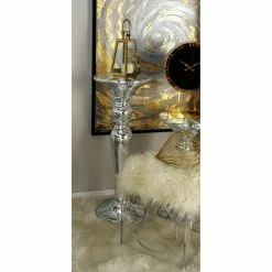 New 😍 Round End Tables & Side Tables DecMode Round Mirrored Pedestal End Table 😉