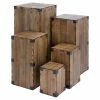 Cheap 👏 Square End Tables & Side Tables DecMode 5 Piece Farmhouse Plank Pillar Pedestal End Table Set 🎉