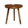 Discount 🛒 Round End Tables & Side Tables DecMode Teak Wood Contemporary Accent Table 😉