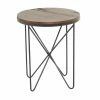 Best Pirce 👍 Round End Tables & Side Tables DecMode Dark Brown Round Pine Wood Table Top Rustic Accent Table 🎁