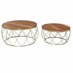Promo 😉 Round End Tables & Side Tables DecMode Metal Contemporary Accent Table - Set Of 2 🤩
