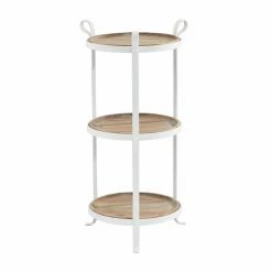 Hot Sale ✨ Round End Tables & Side Tables DecMode Farmhouse Tiered Accent Table 🎁