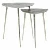 Buy 🛒 Triangle End Tables & Side Tables DecMode Dark Silver Textured Top Contemporary Nesting Triangle Accent Table - Set Of 2 ❤️