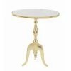 Buy 🧨 Round End Tables & Side Tables DecMode Gold Traditional Aluminum Oval Top Tripod Base Accent Table 🛒