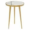 Brand new 🎁 Round End Tables & Side Tables DecMode Gold Modern Aluminum Round Top With Abstract Linear Detailed Accent Table 😉