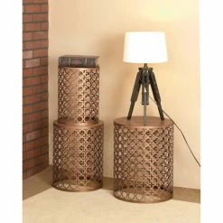 Brand new 🔥 Round End Tables & Side Tables DecMode Metal Accent Table - Set Of 3 ✔️