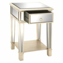 Promo ๐ Rectangle End Tables & Side Tables DecMode Mirrored Square Accent Table ๐