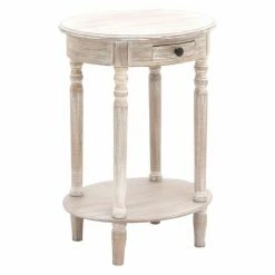 Best reviews of 🌟 Oval End Tables & Side Tables DecMode Wood Oval Accent Table 🤩