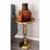 Cheap 🥰 Round End Tables & Side Tables DecMode Aluminum Pedestal End Table - Gold ⌛