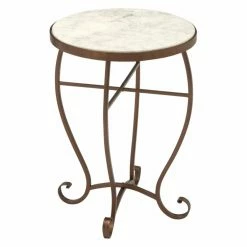 Wholesale ⌛ Round End Tables & Side Tables DecMode Round Marble Accent Table ✔️