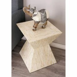 Cheapest 👍 Square End Tables & Side Tables DecMode 19 In. Wood Inlay Accent Table ❤️