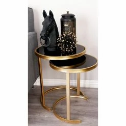 Flash Sale 👍 Round End Tables & Side Tables DecMode 3 Piece Nesting End Table ✔️