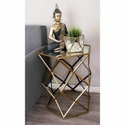 Wholesale ⌛ Other Shapes - End Tables & Side Tables DecMode Metal Mirror End Table ✔️