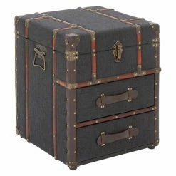 Best reviews of 😍 Square End Tables & Side Tables DecMode Fabric Trunk End Table With Drawers ⌛