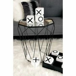 Deals 🌟 Other Shapes - End Tables & Side Tables DecMode Octagon Glass Top End Table 🎉