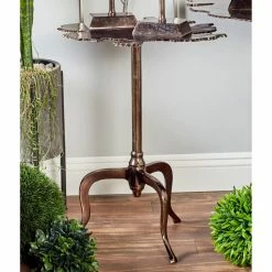 Promo 🛒 Other Shapes - End Tables & Side Tables DecMode 27 In. Modern Aluminum Irregular-Shaped Side Table 👍