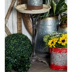 Best reviews of 🔥 Round End Tables & Side Tables DecMode Traditional Pine Wood And Iron Tripod Tray Table 🧨