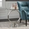 Cheapest ✔️ Round End Tables & Side Tables Uttermost Dixon Brushed Nickel Accent Table 🔥