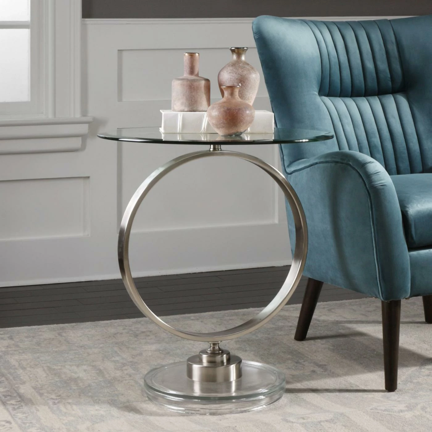 Cheapest βοΈ Round End Tables & Side Tables Uttermost Dixon Brushed Nickel Accent Table π₯