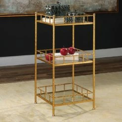 Hot Sale 🥰 Square End Tables & Side Tables Uttermost Tilly Gold Accent Shelf Table 🌟
