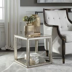 Brand new ⭐ Square End Tables & Side Tables Uttermost Julie Mirrored Accent End Table 🛒