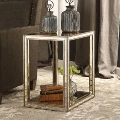 Best deal 🛒 Rectangle End Tables & Side Tables Uttermost Julie Mirrored End Table 🎁