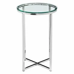 Deals 🌟 Round End Tables & Side Tables Manor Park 16 In. Round Side Table With Glass Top 🧨
