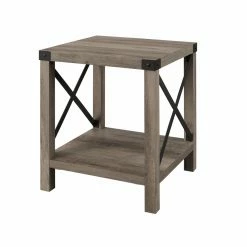 Best deal 🌟 Square End Tables & Side Tables HumbleNest Countryside 18 In. Weathered Metal X Accent Table 🥰