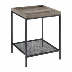 Discount 🎉 Rectangle End Tables & Side Tables HumbleNest Farm Life 18 In. Modern Rustic Square Wood End Table ✨