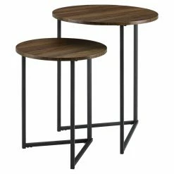 New 🌟 Round End Tables & Side Tables Manor Park 2 Piece Round Nesting End Table Set 💯
