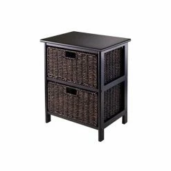 Best deal 😀 Rectangle End Tables & Side Tables Winsome Omaha Storage Rack With 2 Foldable Baskets 🎁