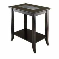 Wholesale 🛒 Rectangle End Tables & Side Tables Winsome Genoa Rectangular End Table With Glass Top 🛒