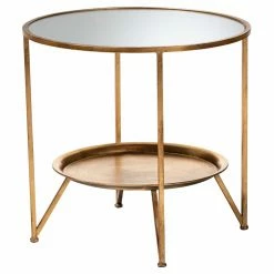 New ๐ฅฐ Round End Tables & Side Tables Baxton Studio Tamsin Mirrored Glass End Table ๐