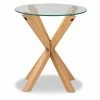 Promo ✨ Round End Tables & Side Tables Baxton Studio Lida Round Glass Top End Table ✔️