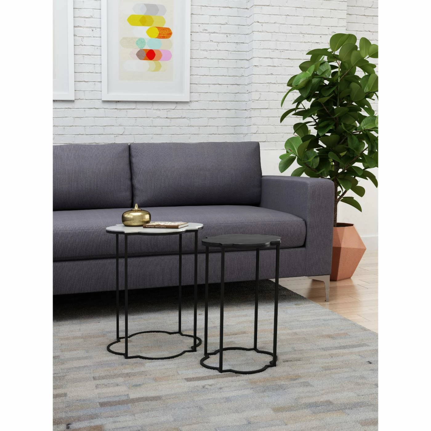 New ⌛ Other Shapes - End Tables & Side Tables Zuo Modern Contemporary Brighton Accent Table - Set Of 2 🌟