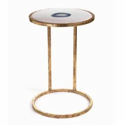 Cheapest 👏 All Other Brands Round End Tables & Side Tables Aquarius Agate And Marble Inlay Accent Table 😍