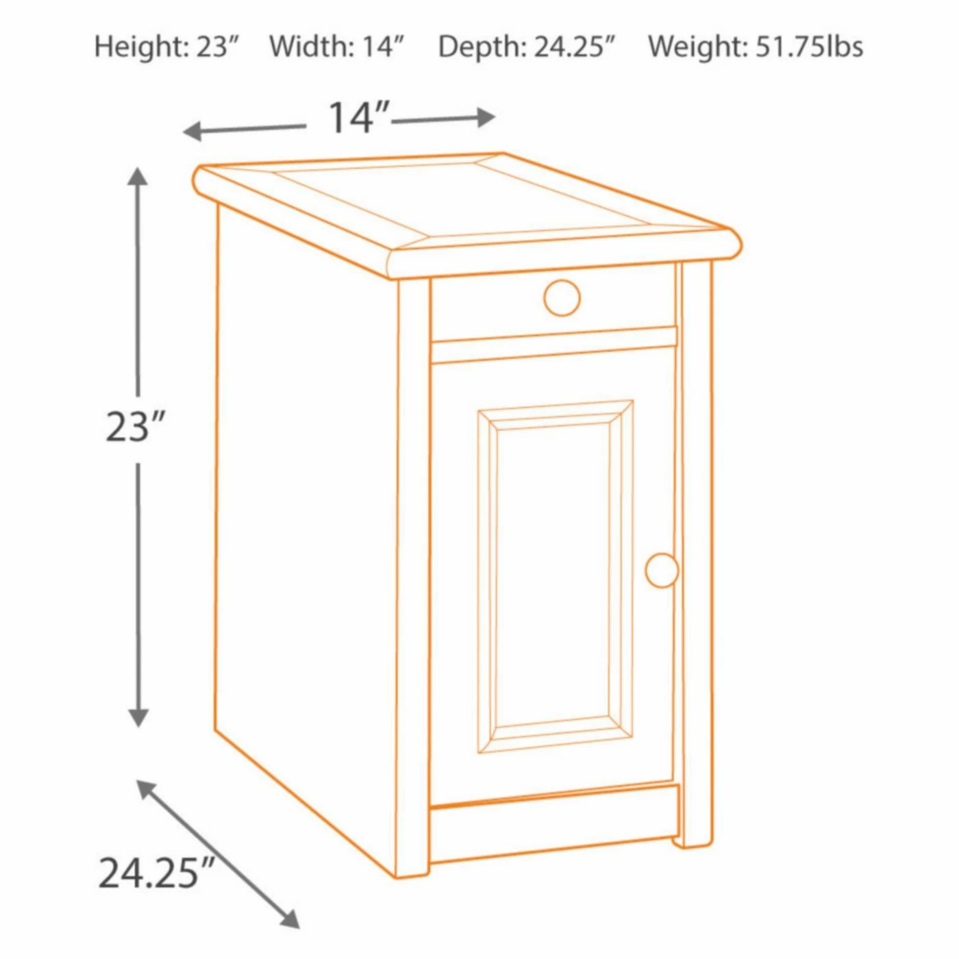 Best deal 🔔 Rectangle End Tables & Side Tables Signature Design By Ashley Bolanburg Chair Side End Table With Pull Out Tray ⭐ - Image 5